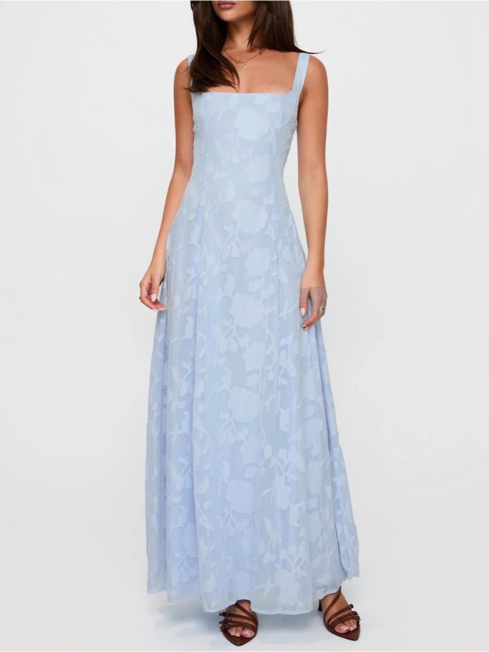 Princess Polly Margaux Burnout Maxi Dress Blue